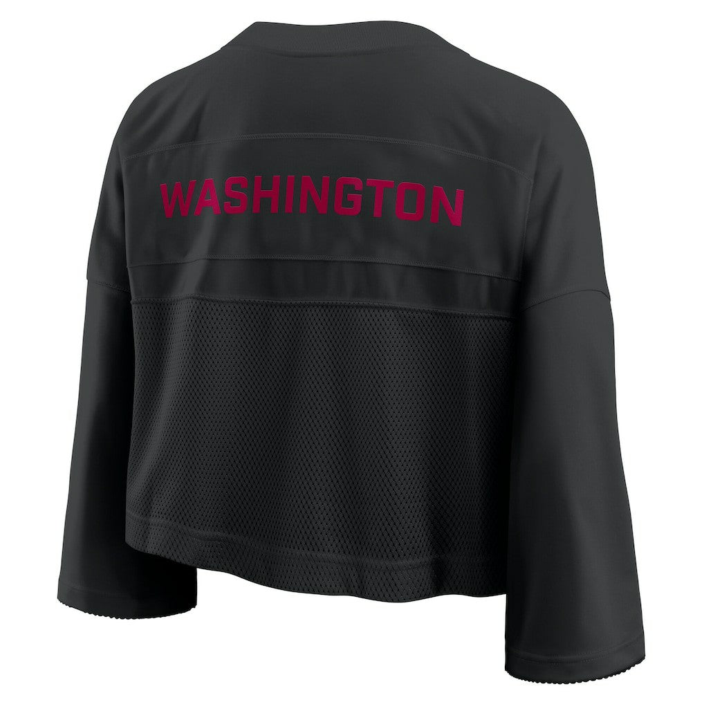 Washington Commanders Women's Primetime Cropped Mesh Dri-FIT Fashion Jersey Black | Nike for Sale