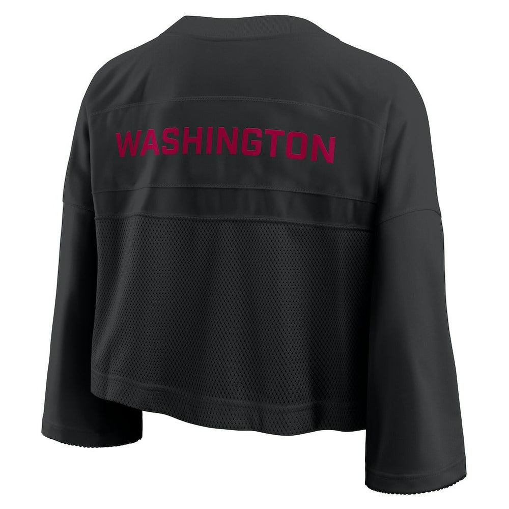 Washington Commanders Women's Primetime Cropped Mesh Dri-FIT Fashion Jersey Black | Nike for Sale