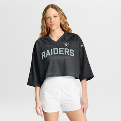 Las Vegas Raiders Women's Primetime Cropped Mesh Dri-FIT Fashion Jersey Black | Nike for Sale