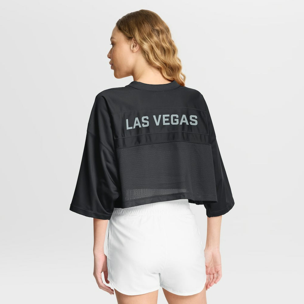 Las Vegas Raiders Women's Primetime Cropped Mesh Dri-FIT Fashion Jersey Black | Nike for Sale