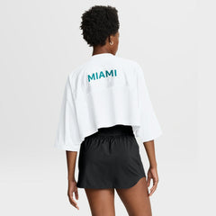 Miami Dolphins Women's Primetime Cropped Mesh Dri-FIT Fashion Jersey White | Nike for Sale