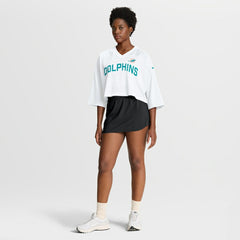 Miami Dolphins Women's Primetime Cropped Mesh Dri-FIT Fashion Jersey White | Nike for Sale