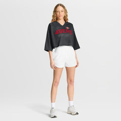 San Francisco 49ers Women's Primetime Cropped Mesh Dri-FIT Fashion Jersey Black | Nike for Sale