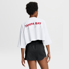 Tampa Bay Buccaneers Women's Primetime Cropped Mesh Dri-FIT Fashion Jersey White | Nike for Sale