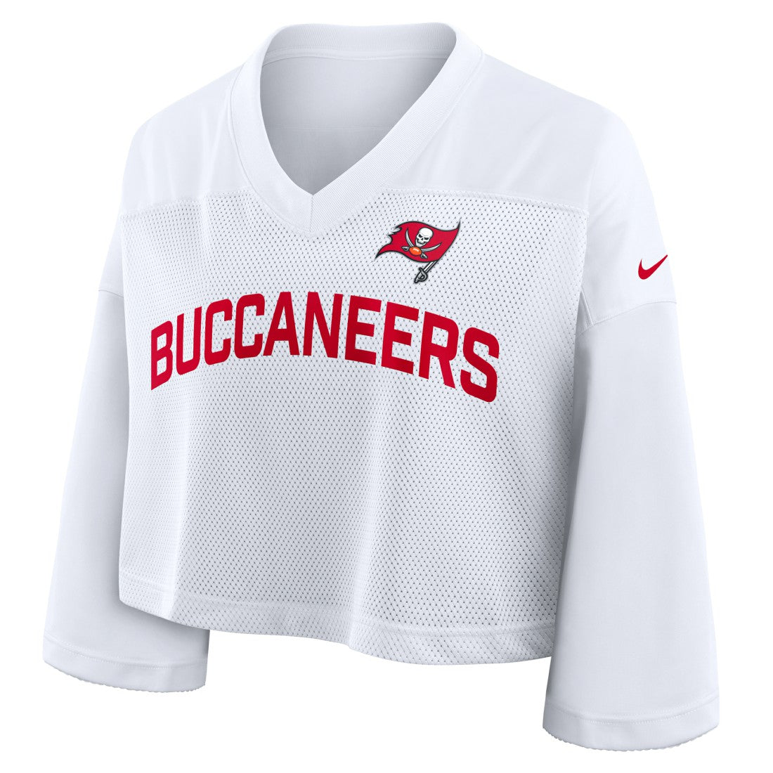 Tampa Bay Buccaneers Women's Primetime Cropped Mesh Dri-FIT Fashion Jersey White | Nike for Sale