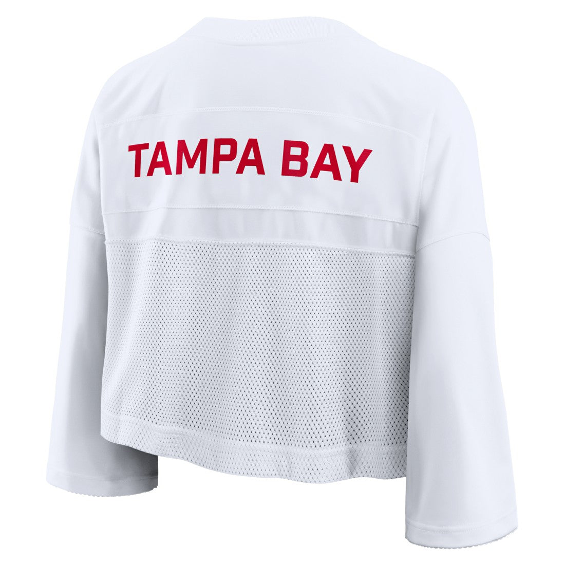 Tampa Bay Buccaneers Women's Primetime Cropped Mesh Dri-FIT Fashion Jersey White | Nike for Sale