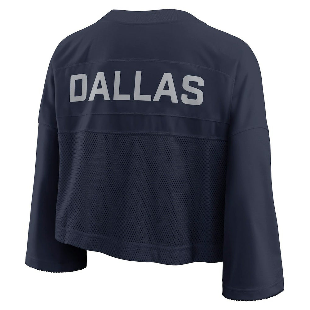 Dallas Cowboys Women's Primetime Cropped Mesh Dri-FIT Fashion Jersey Navy | Nike for Sale