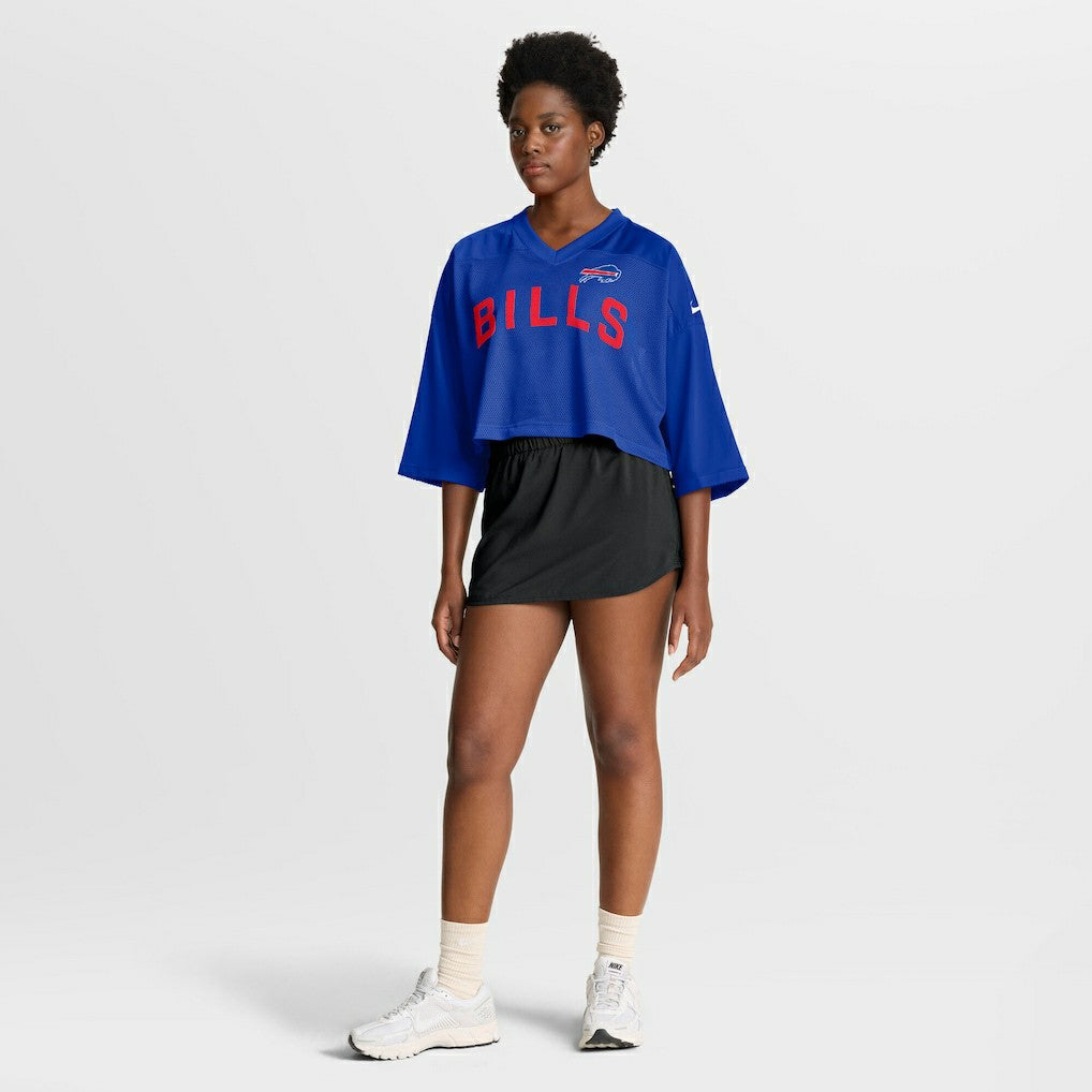 Buffalo Bills Women's Primetime Cropped Mesh Dri-FIT Fashion Jersey Royal | Nike for Sale