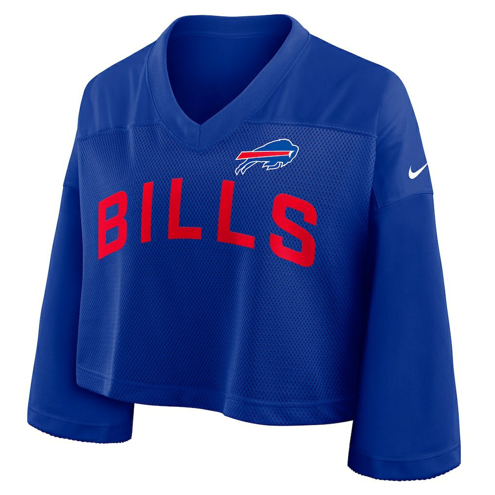 Buffalo Bills Women's Primetime Cropped Mesh Dri-FIT Fashion Jersey Royal | Nike for Sale