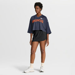 Denver Broncos Women's Primetime Cropped Mesh Dri-FIT Fashion Jersey Navy | Nike for Sale