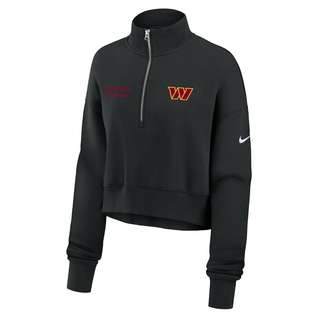 Washington Commanders Women's Primetime Phoenix Half-Zip Sweatshirt Black | Nike for Sale