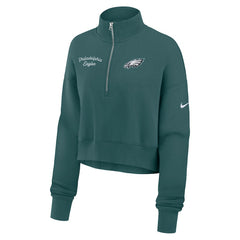 Philadelphia Eagles Women's Primetime Phoenix Half-Zip Sweatshirt Midnight Green | Nike for Sale