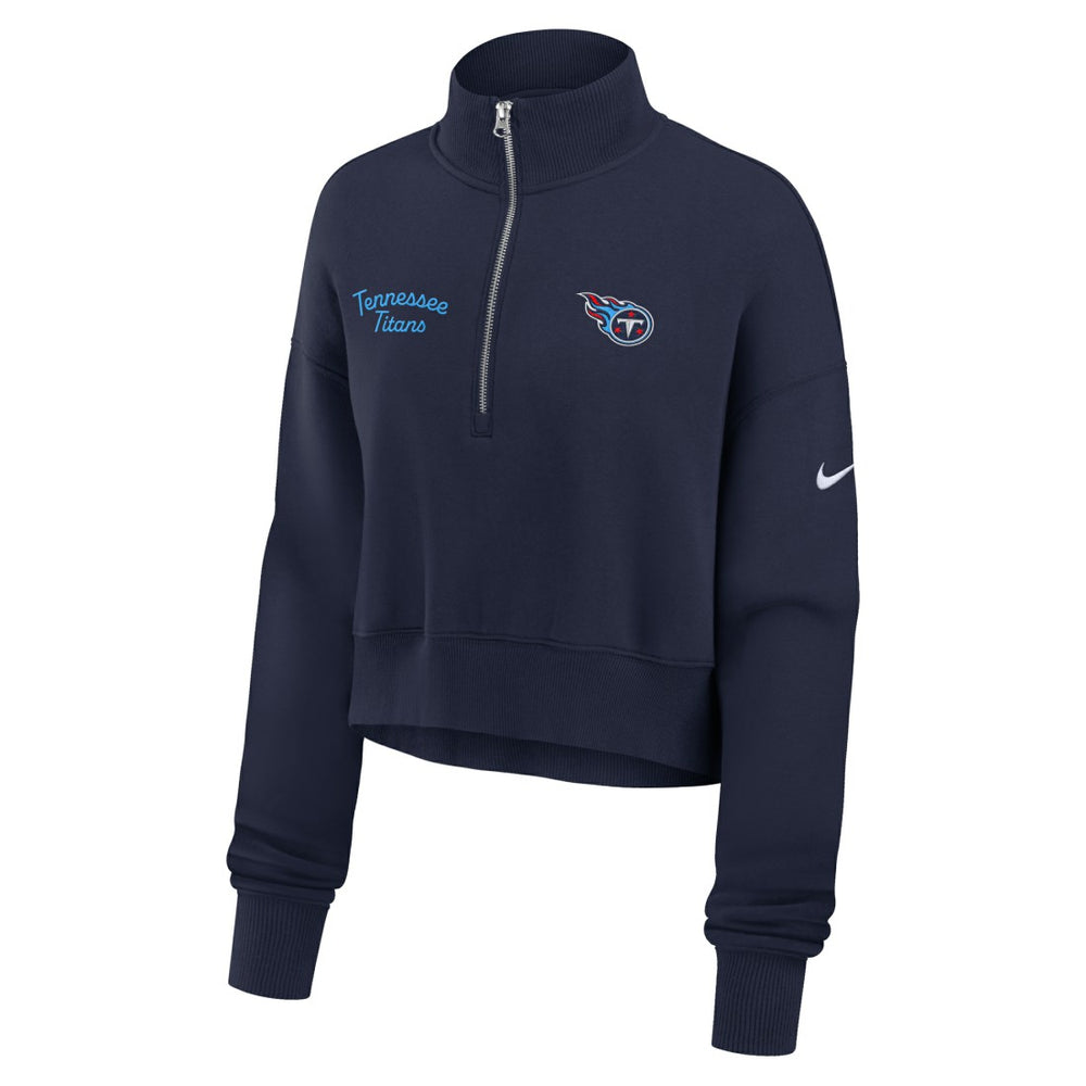 Tennessee Titans Women's Primetime Phoenix Half-Zip Sweatshirt Navy | Nike for Sale