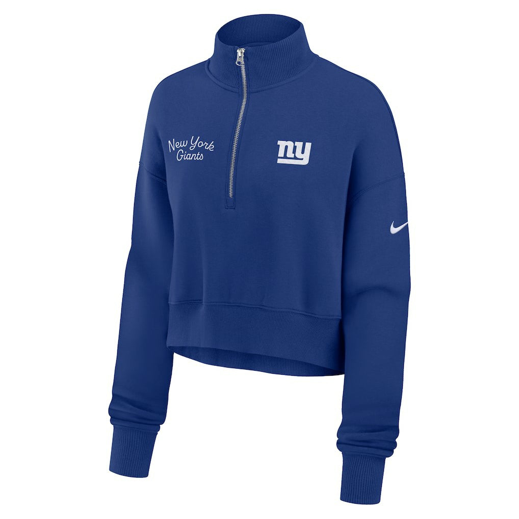 New York Giants Women's Primetime Phoenix Half-Zip Sweatshirt Royal | Nike for Sale