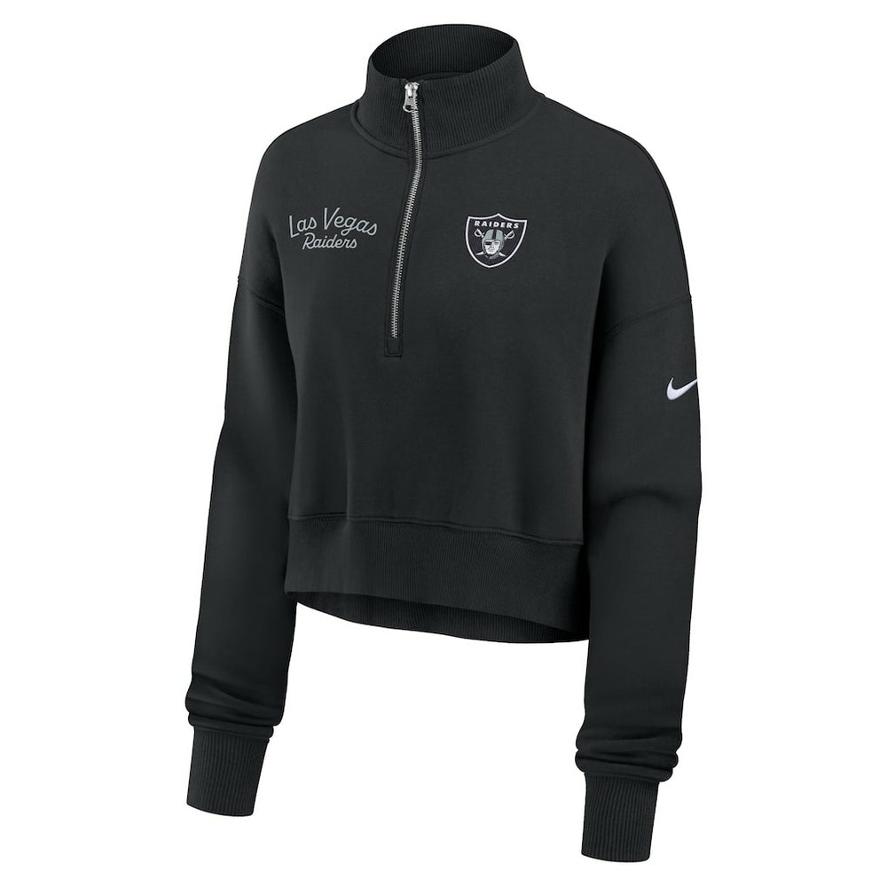 Las Vegas Raiders Women's Primetime Phoenix Half-Zip Sweatshirt Black | Nike for Sale