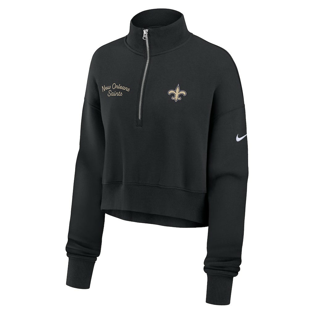 New Orleans Saints Women's Primetime Phoenix Half-Zip Sweatshirt Black | Nike for Sale