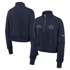 Dallas Cowboys Women's Primetime Phoenix Half-Zip Sweatshirt Navy | Nike for Sale