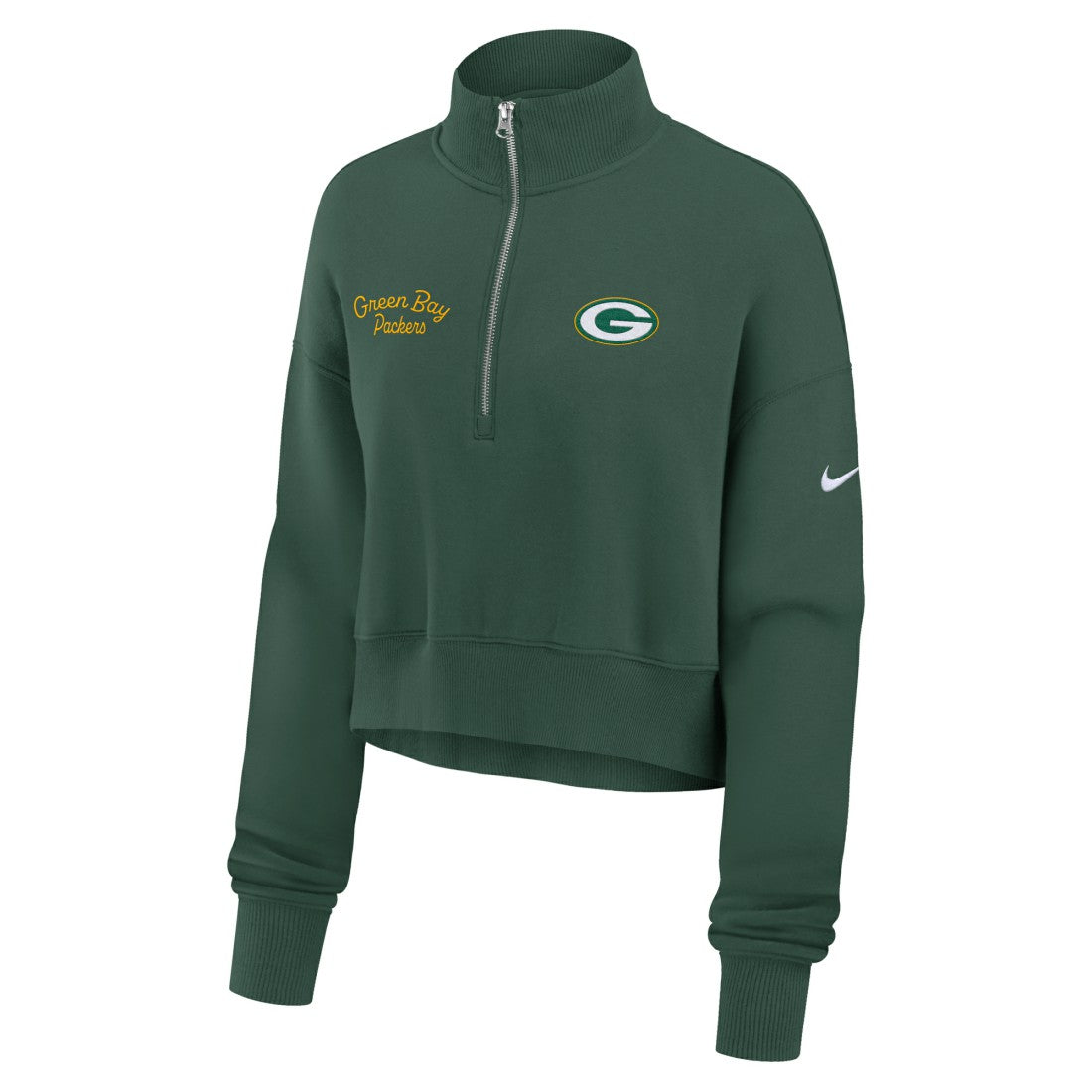 Green Bay Packers Women's Primetime Phoenix Half-Zip Sweatshirt Green | Nike for Sale