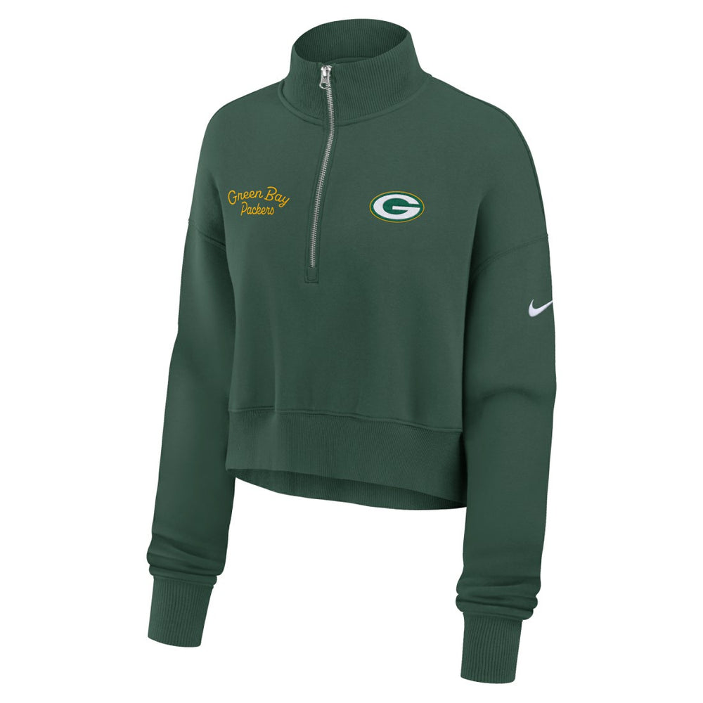 Green Bay Packers Women's Primetime Phoenix Half-Zip Sweatshirt Green | Nike for Sale