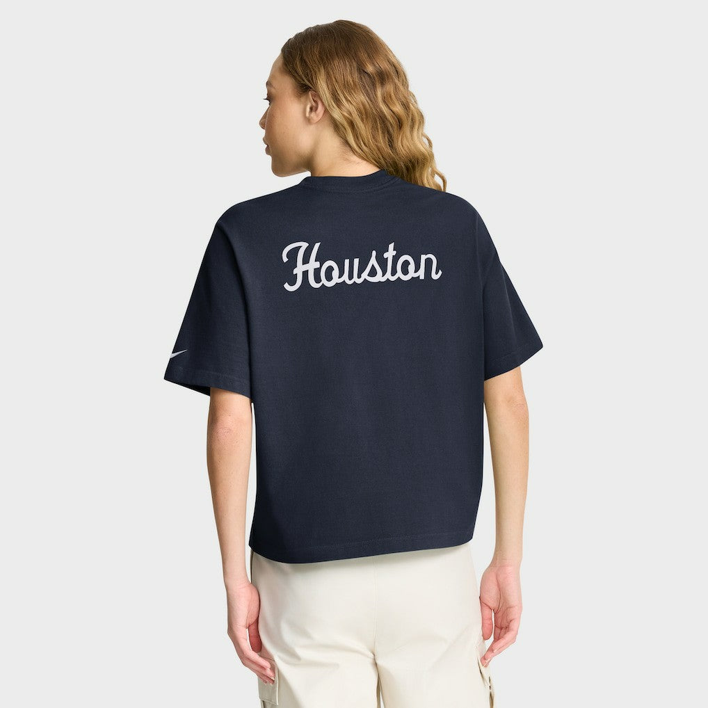 Houston Texans Women's Rewind Pocket Boxy T-Shirt Navy | Nike for Sale