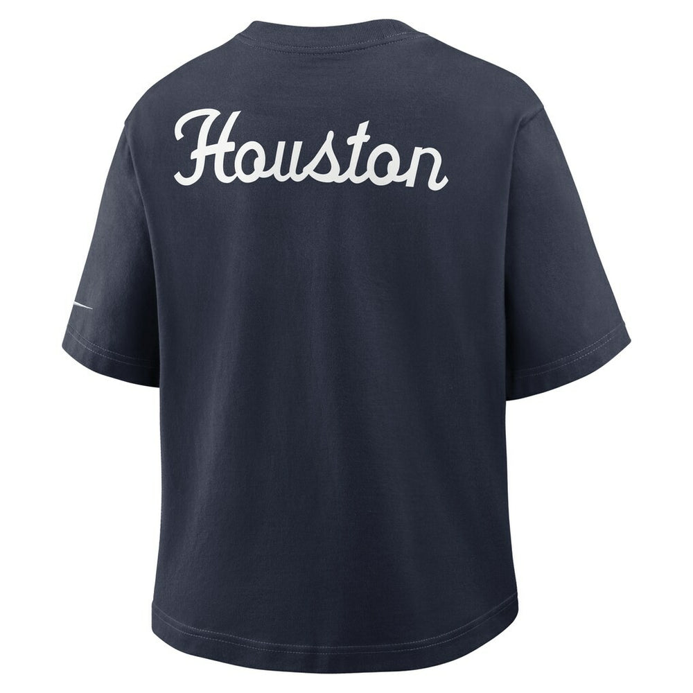 Houston Texans Women's Rewind Pocket Boxy T-Shirt Navy | Nike for Sale