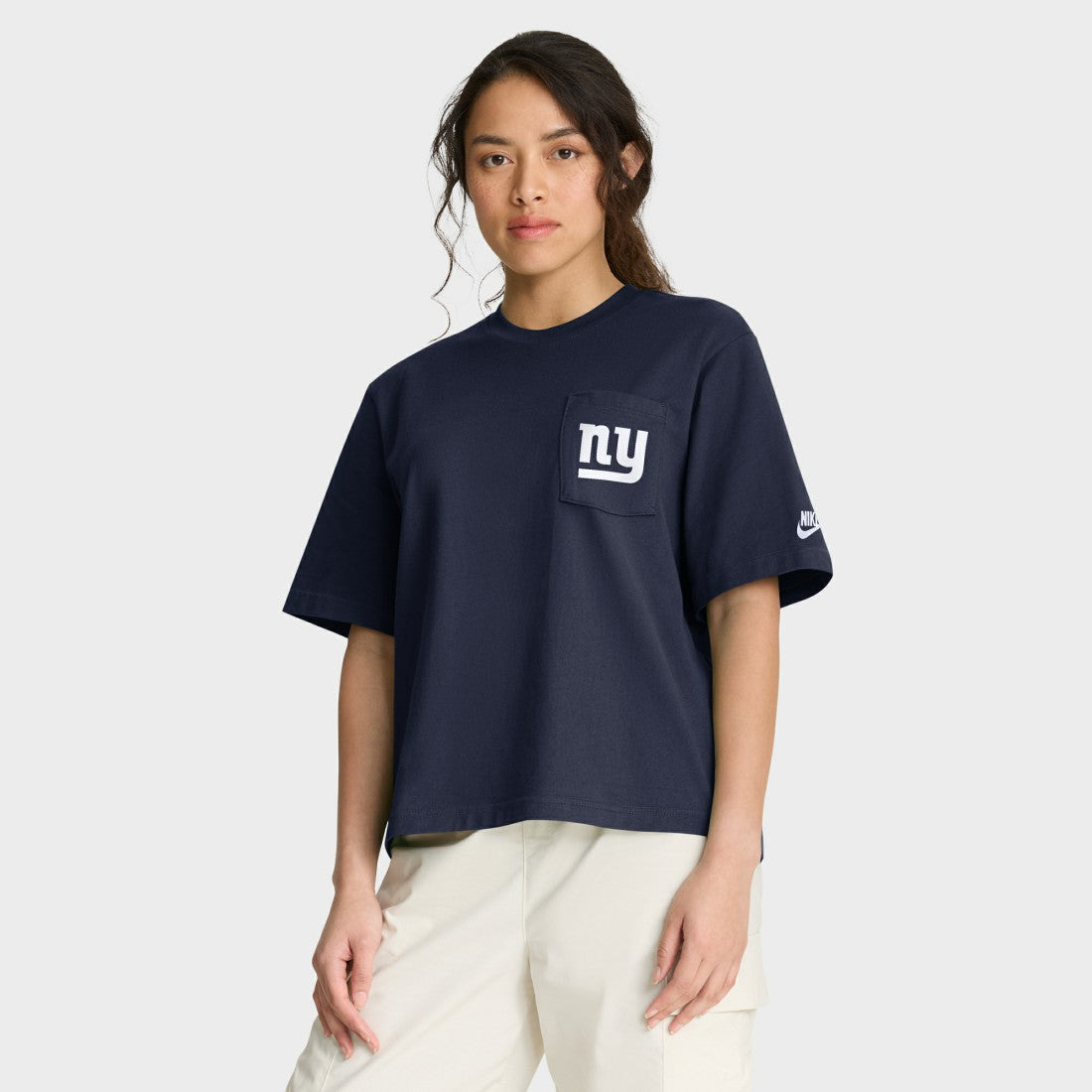 New York Giants Women's Rewind Pocket Boxy T-Shirt Royal | Nike for Sale