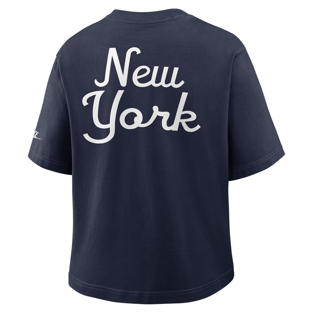 New York Giants Women's Rewind Pocket Boxy T-Shirt Royal | Nike for Sale