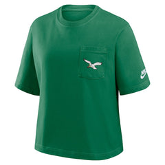Philadelphia Eagles Women's Rewind Pocket Boxy T-Shirt Kelly Green | Nike for Sale