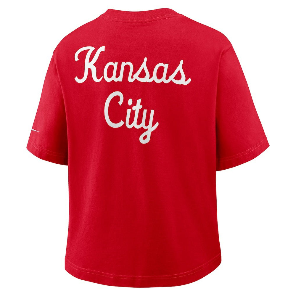 Kansas City Chiefs Women's Rewind Pocket Boxy T-Shirt Red | Nike for Sale