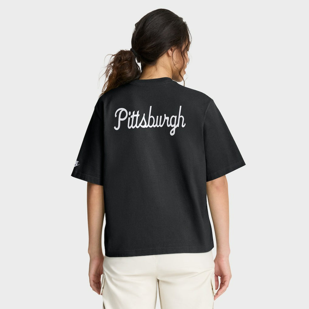 Pittsburgh Steelers Women's Rewind Pocket Boxy T-Shirt Black | Nike for Sale