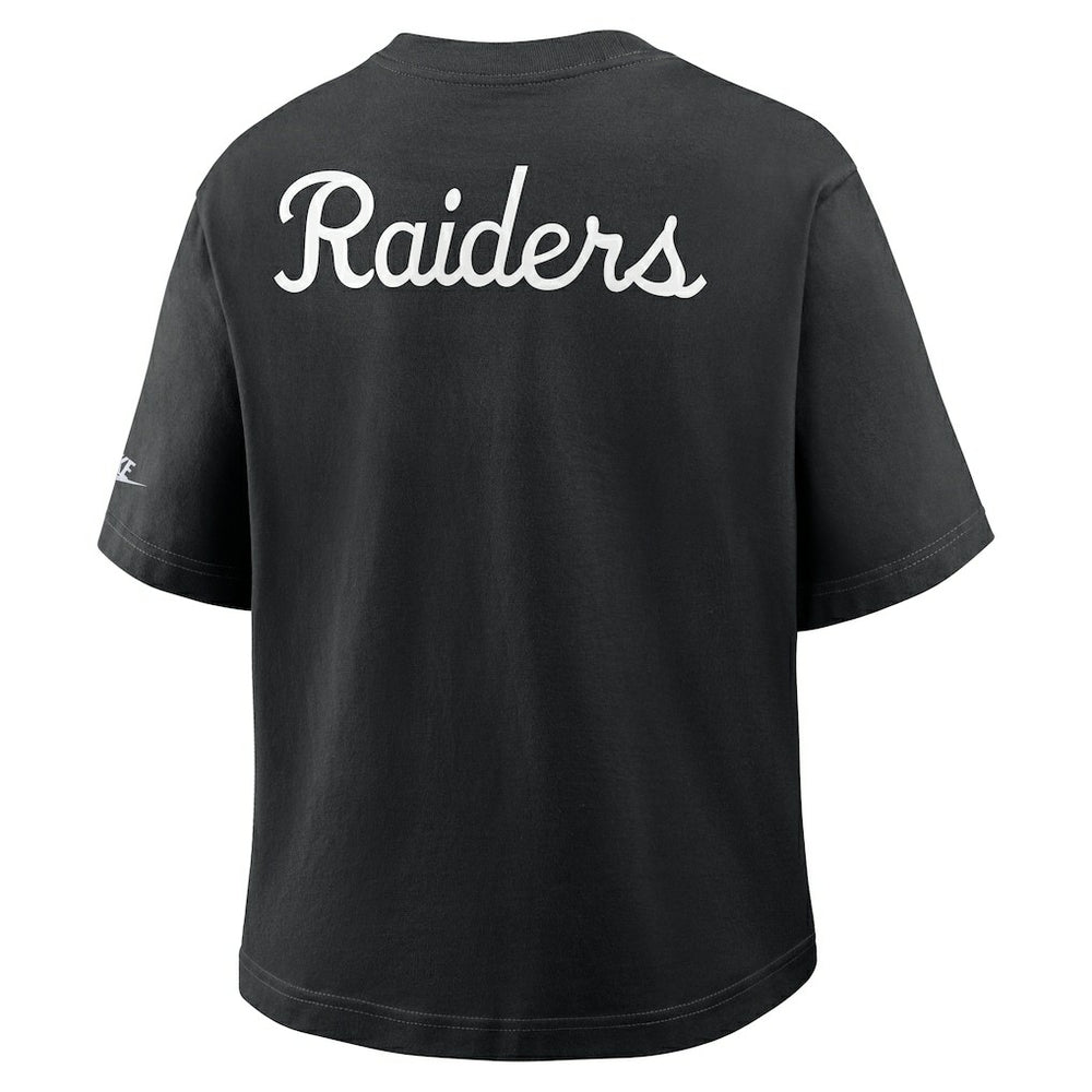 Las Vegas Raiders Women's Rewind Pocket Boxy T-Shirt Black | Nike for Sale