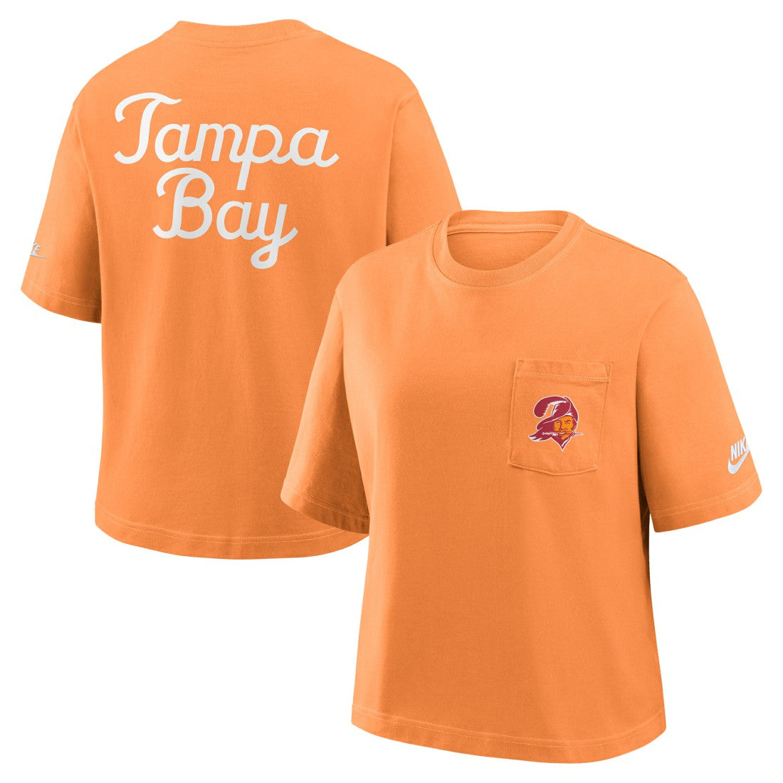 Tampa Bay Buccaneers Women's Rewind Pocket Boxy T-Shirt Orange | Nike for Sale