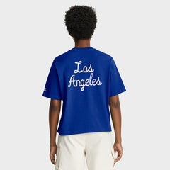 Los Angeles Rams Women's Rewind Pocket Boxy T-Shirt Royal | Nike for Sale
