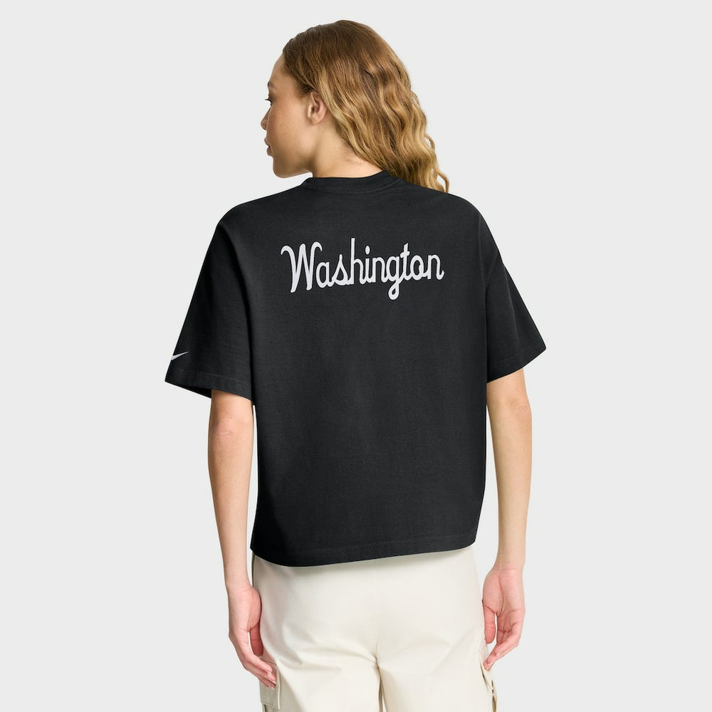 Washington Commanders Women's Rewind Pocket Boxy T-Shirt Black | Nike for Sale