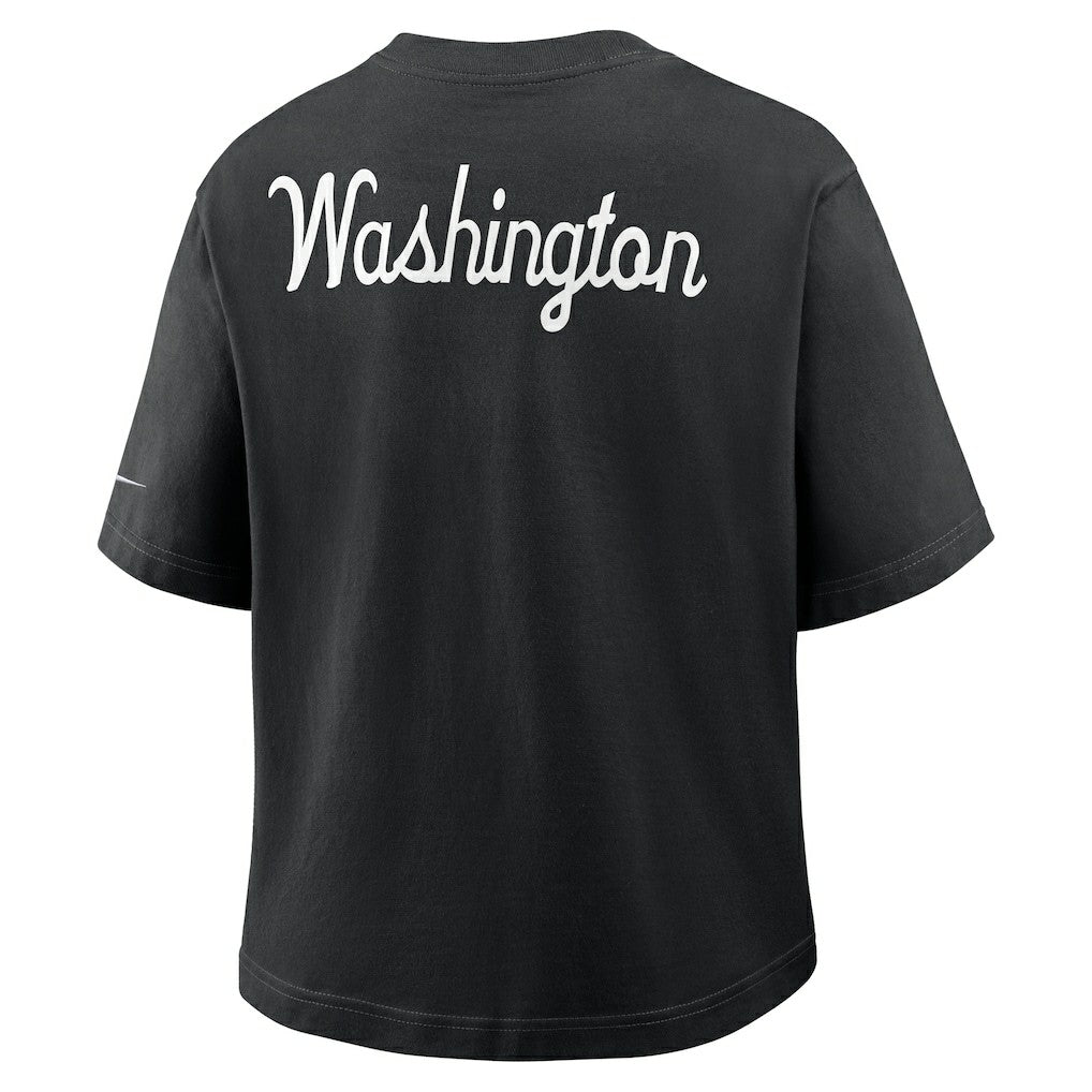 Washington Commanders Women's Rewind Pocket Boxy T-Shirt Black | Nike for Sale