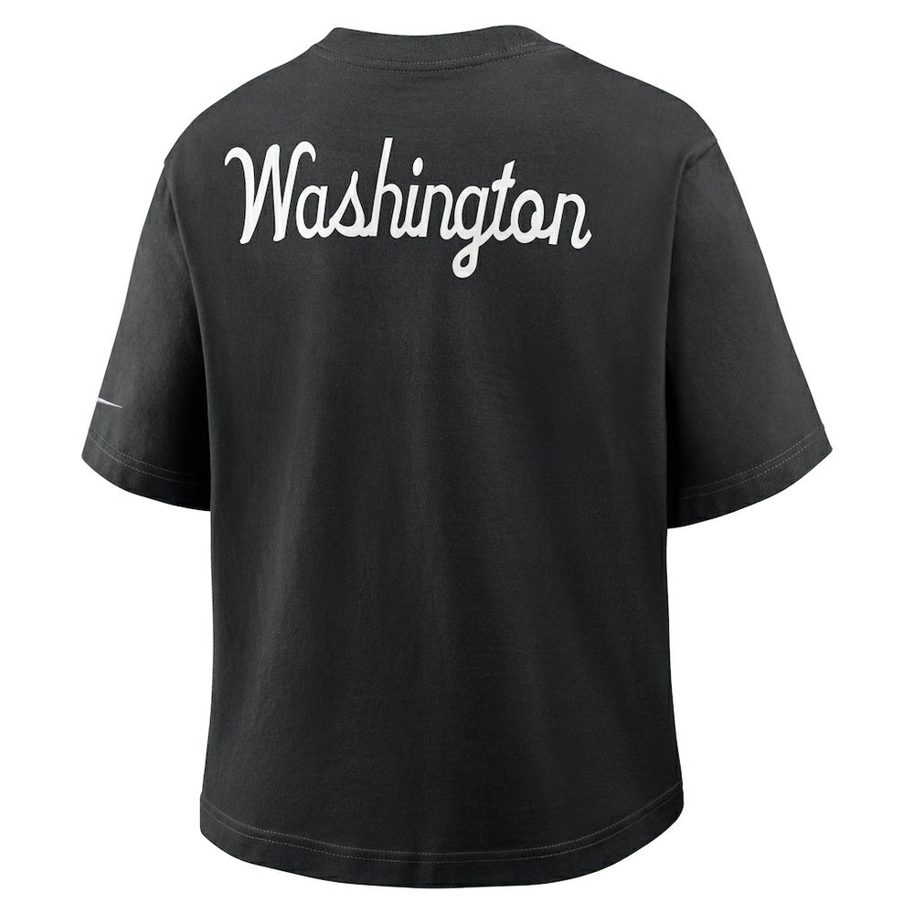Washington Commanders Women's Rewind Pocket Boxy T-Shirt Black | Nike for Sale