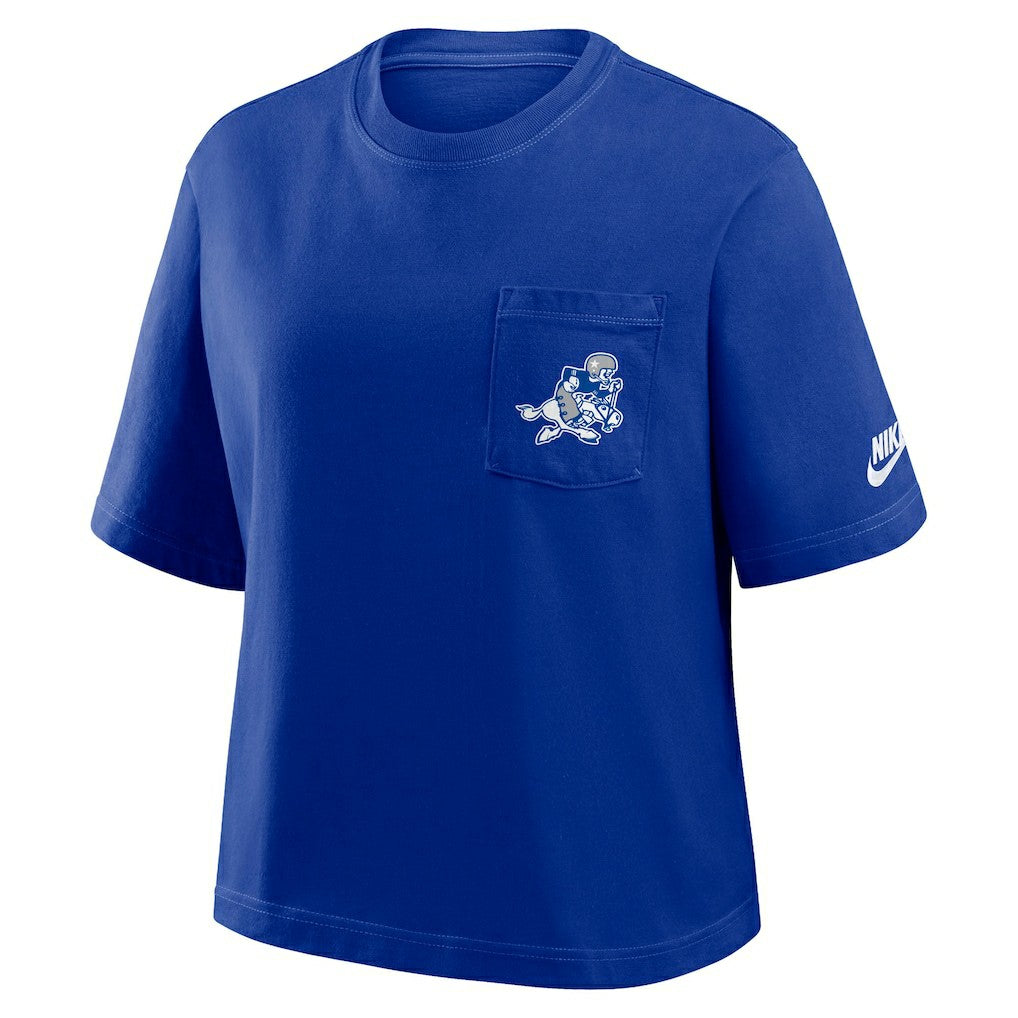 Dallas Cowboys Women's Rewind Pocket Boxy T-Shirt Royal | Nike for Sale