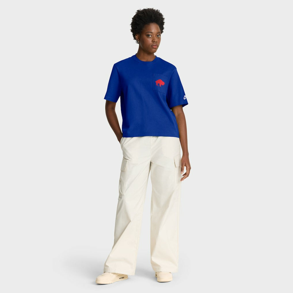 Buffalo Bills Women's Rewind Pocket Boxy T-Shirt Royal | Nike for Sale