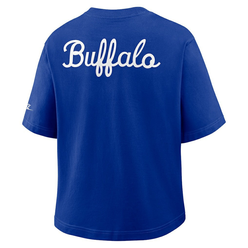 Buffalo Bills Women's Rewind Pocket Boxy T-Shirt Royal | Nike for Sale