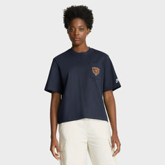 Chicago Bears Women's Rewind Pocket Boxy T-Shirt Navy | Nike for Sale