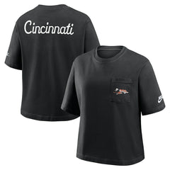 Cincinnati Bengals Women's Rewind Pocket Boxy T-Shirt Black | Nike for Sale