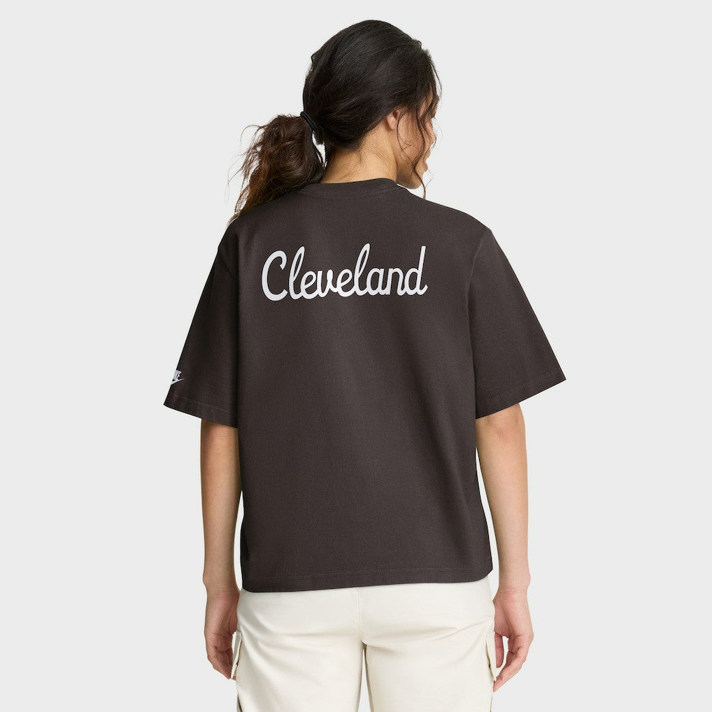 Cleveland Browns Women's Rewind Pocket Boxy T-Shirt Brown | Nike for Sale