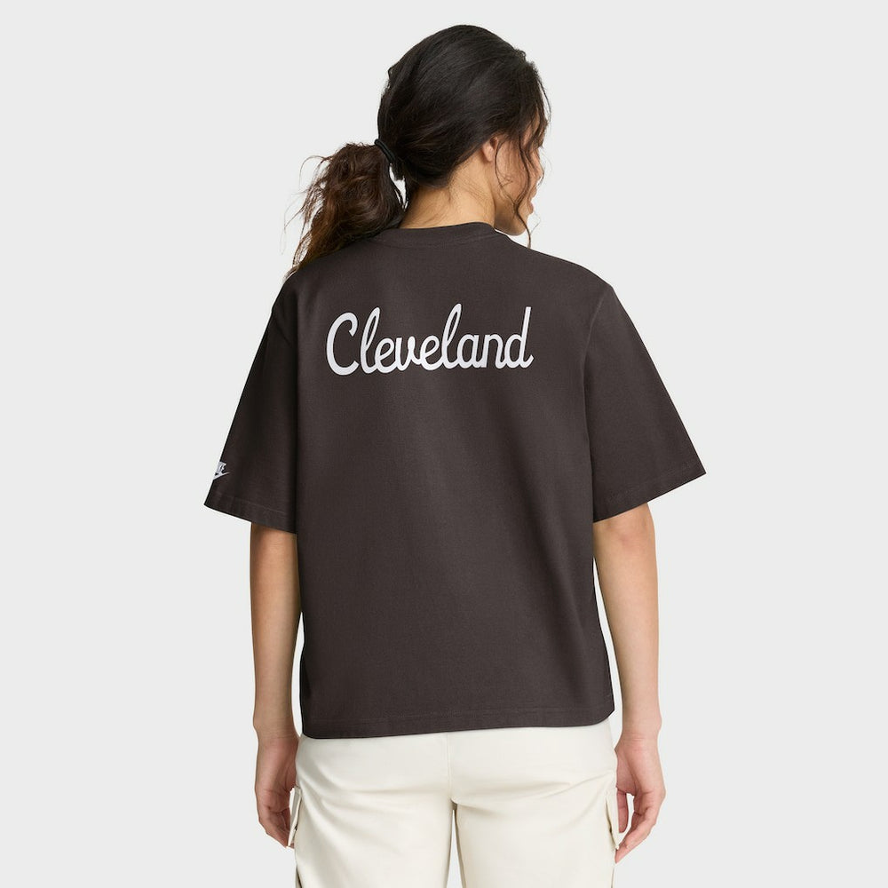 Cleveland Browns Women's Rewind Pocket Boxy T-Shirt Brown | Nike for Sale