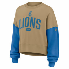 Detroit Lions Women's Oversized Rewind Pullover Sweatshirt Tan | Nike for Sale