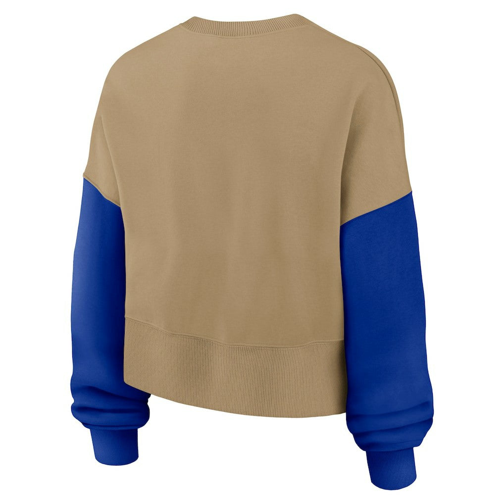 Dallas Cowboys Women's Oversized Rewind Pullover Sweatshirt Tan | Nike for Sale