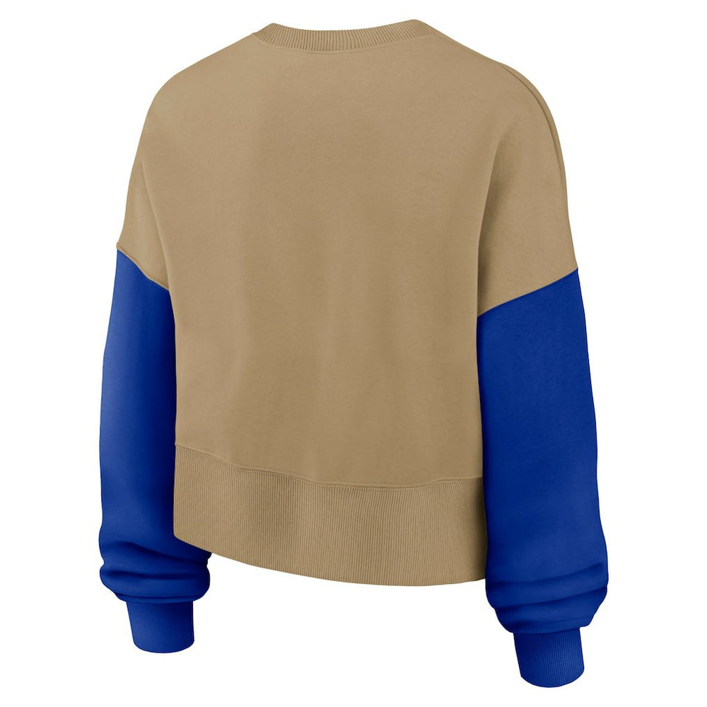 Buffalo Bills Women's Oversized Rewind Pullover Sweatshirt Tan | Nike for Sale