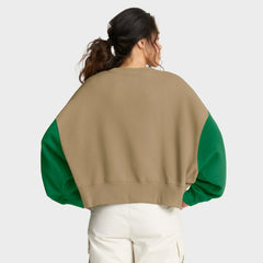 Philadelphia Eagles Women's Oversized Rewind Pullover Sweatshirt Tan | Nike for Sale