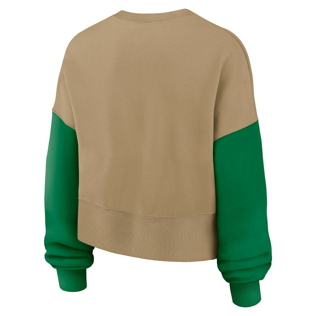 Philadelphia Eagles Women's Oversized Rewind Pullover Sweatshirt Tan | Nike for Sale