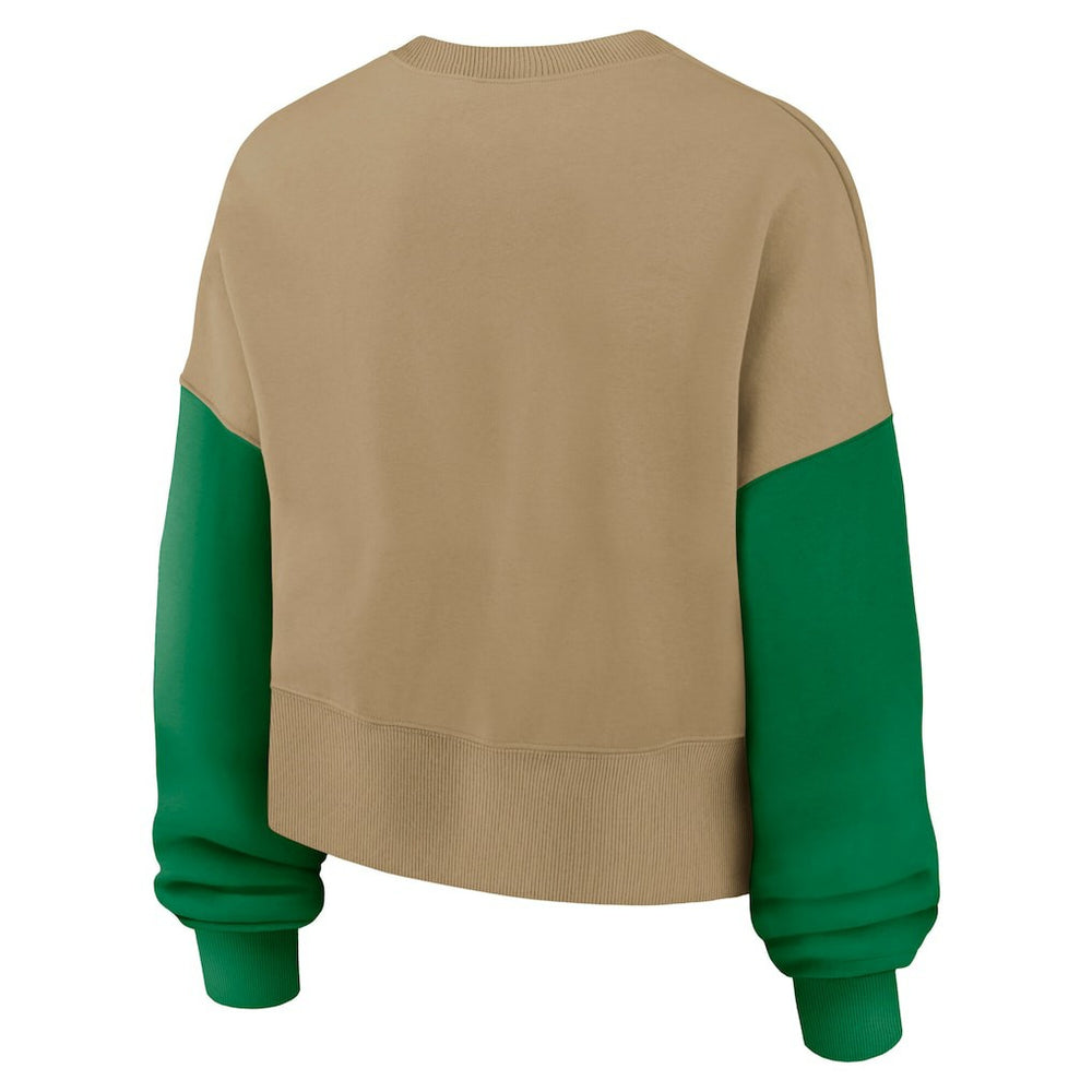 Philadelphia Eagles Women's Oversized Rewind Pullover Sweatshirt Tan | Nike for Sale