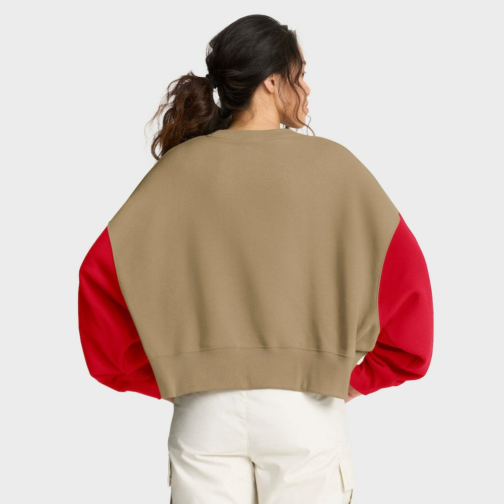 Kansas City Chiefs Women's Oversized Rewind Pullover Sweatshirt Tan | Nike for Sale
